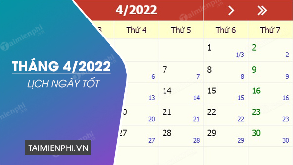 Tra cứu lịch ngày tốt tháng 4 năm 2022, tìm ngày đẹp, giờ tốt tháng 4 2022